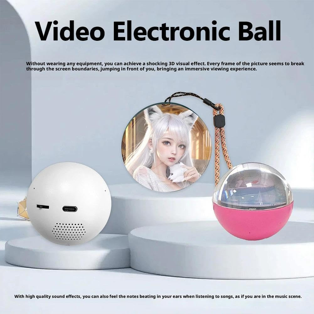 3D Crystal Ball with Digital Display, Personalized Ultrasound Ball, Crystal Ball Digital Video Display, Customizable LED Photo & Video Sphere, for Couples,Pets, Memory Gift