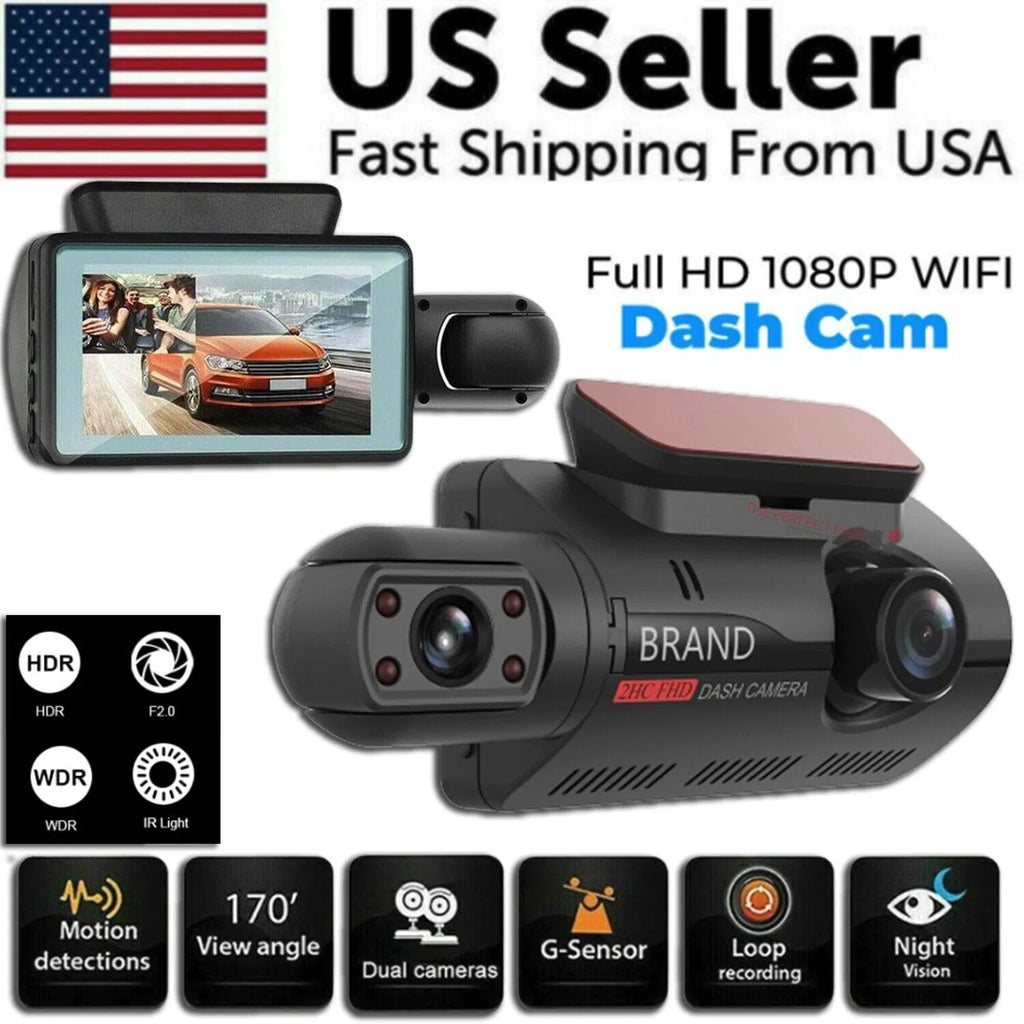 Smart Collision Guardian: Dual Front + Interior 1080P Dash Cam w/ Auto-Lock G-Sensor – Never Lose Crash Proof Again!