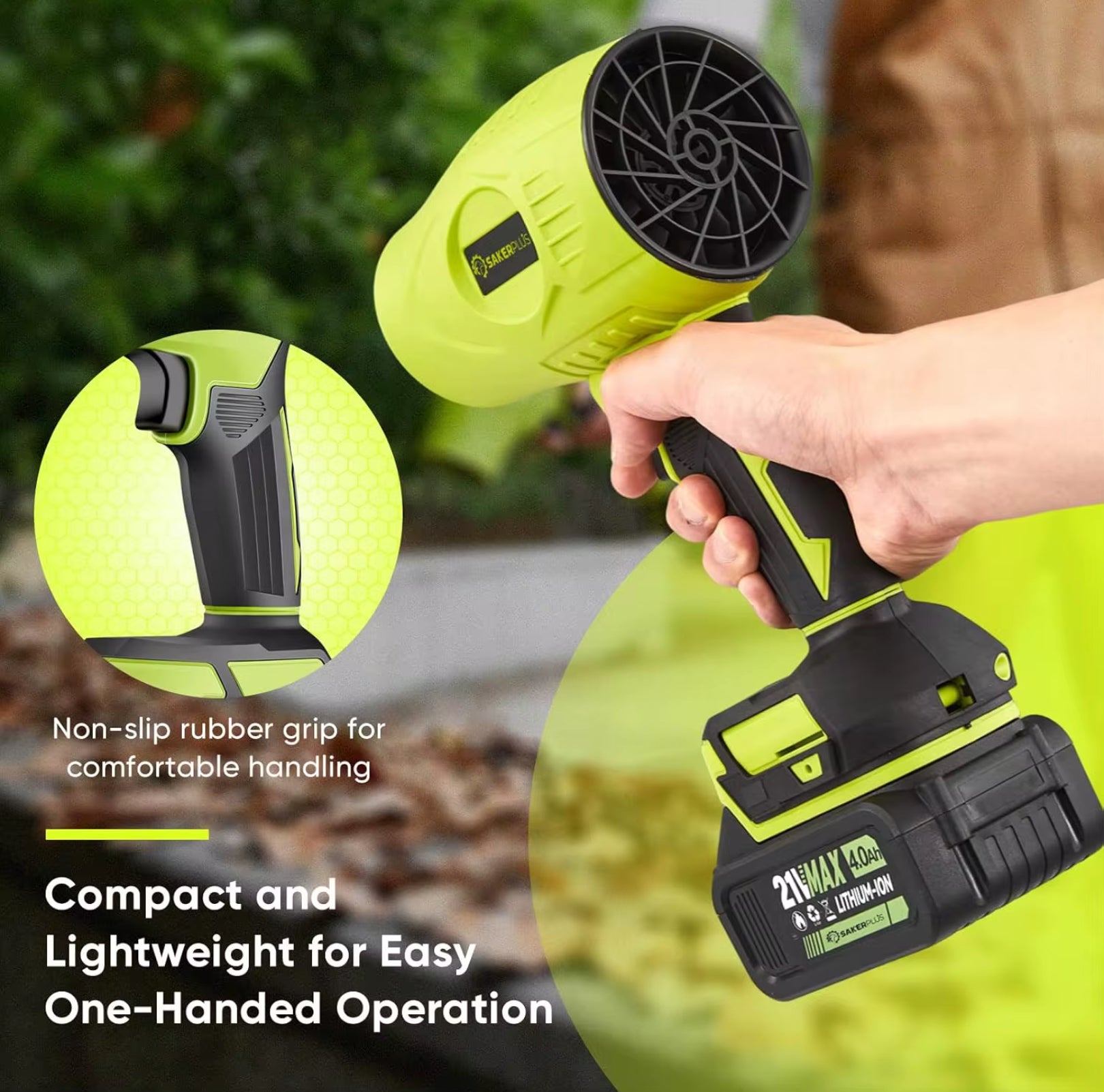 Leaf Blower, Electric Cordless Leaf Blower Leaf Blowers for Blowing Leaf, Patio Cleaning, Lawn Care E56E