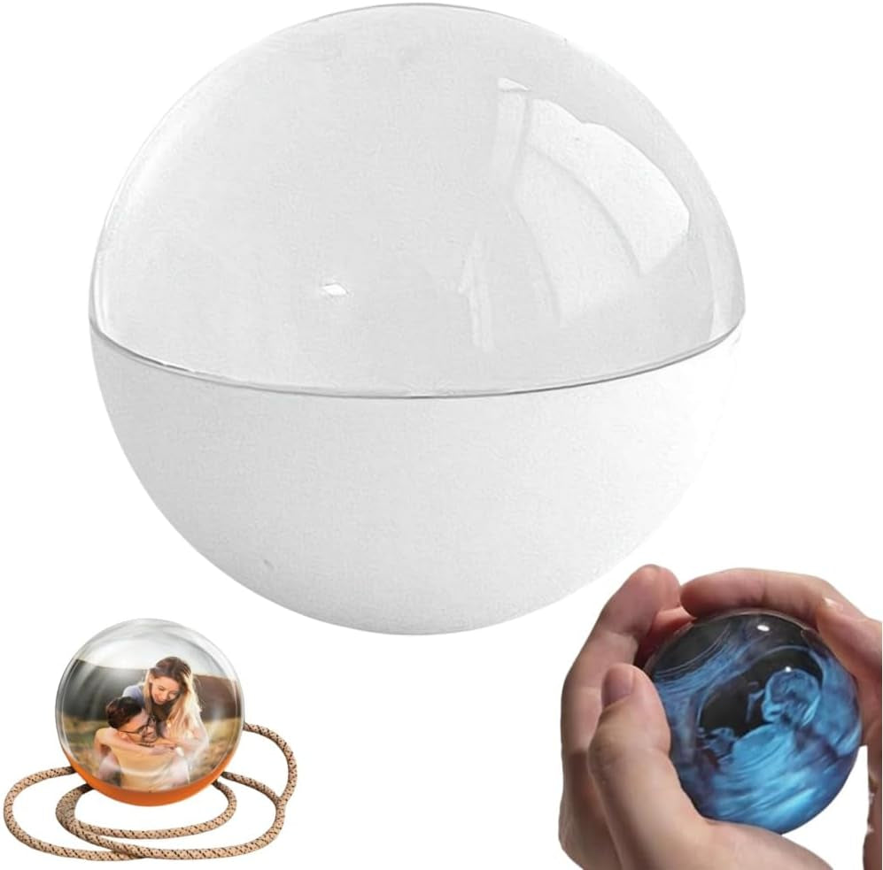3D Crystal Ball with Digital Display, Personalized Ultrasound Ball, Crystal Ball Digital Video Display, Customizable LED Photo & Video Sphere, for Couples,Pets, Memory Gift