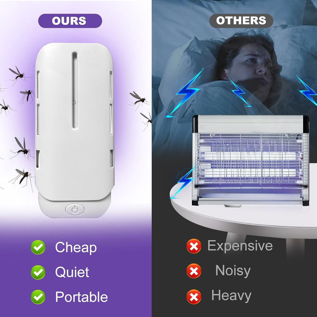 Flying Insect Trap Plug-In Indoor, Fruit Fly Trap Gnat Killer,Bug Catcher Mosquito,Safe Non-Toxic UV Light Attractant Night Light Fly Trap(1 Device + 5 Glue Cards)