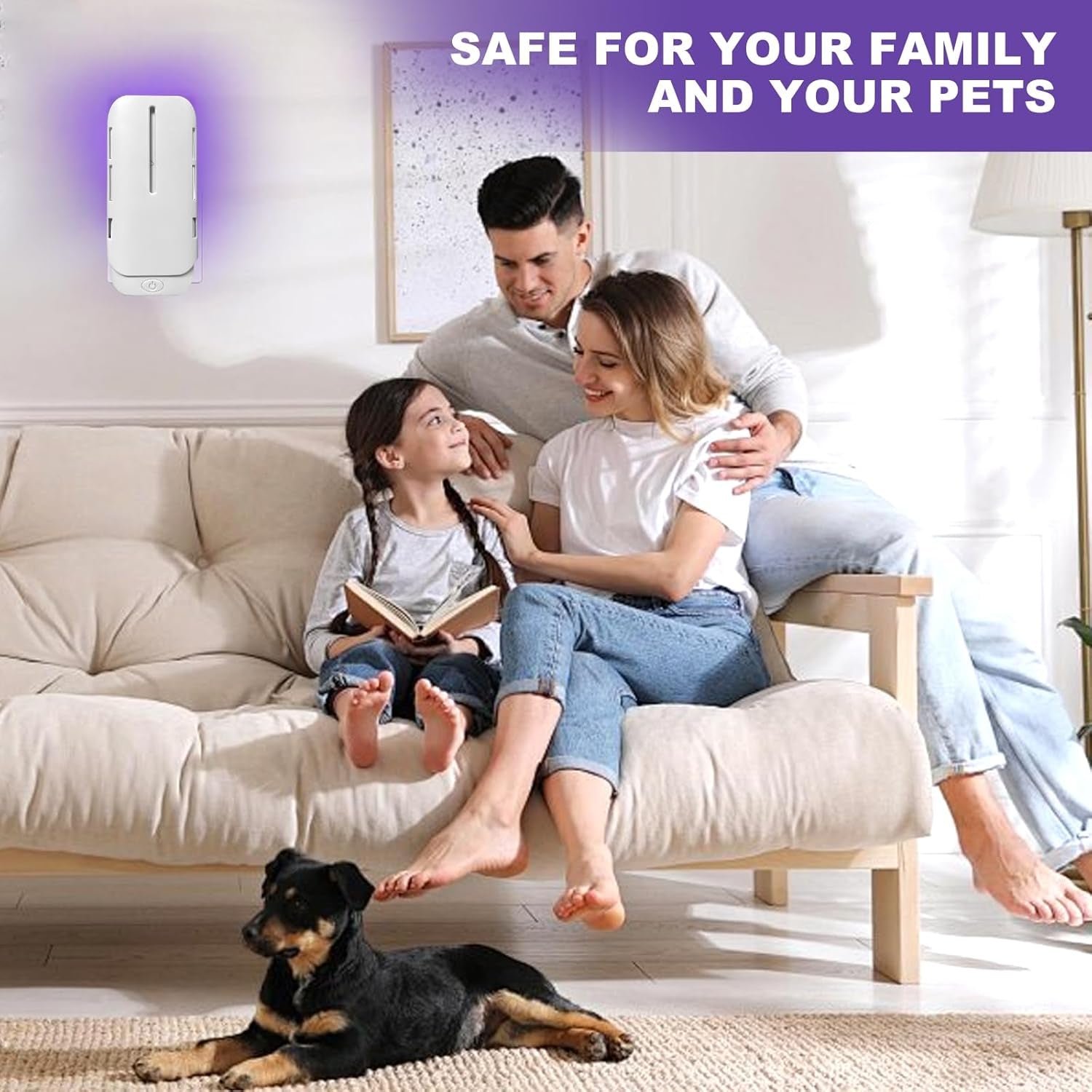 Flying Insect Trap Plug-In Indoor, Fruit Fly Trap Gnat Killer,Bug Catcher Mosquito,Safe Non-Toxic UV Light Attractant Night Light Fly Trap(1 Device + 5 Glue Cards)